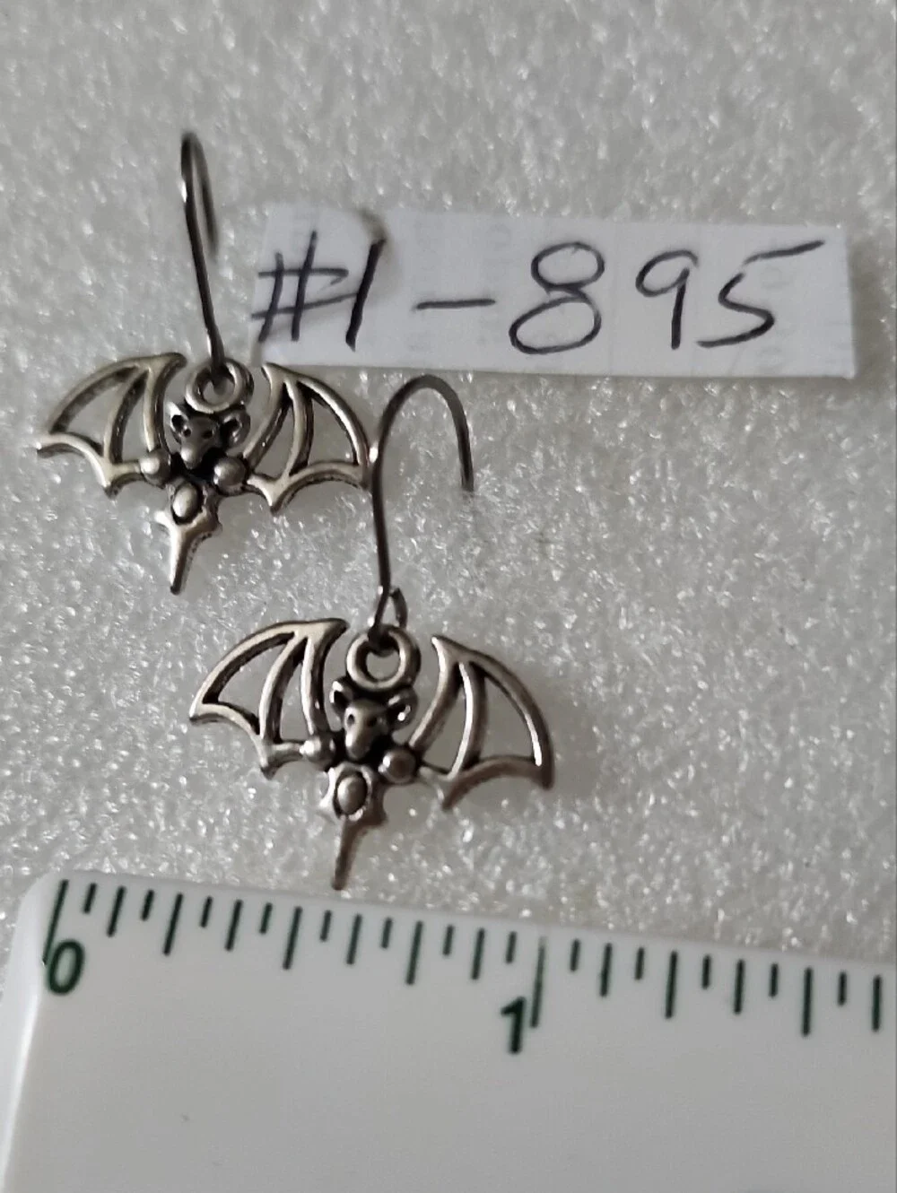 Hand Crafted Silver Bat Dangle Earrings